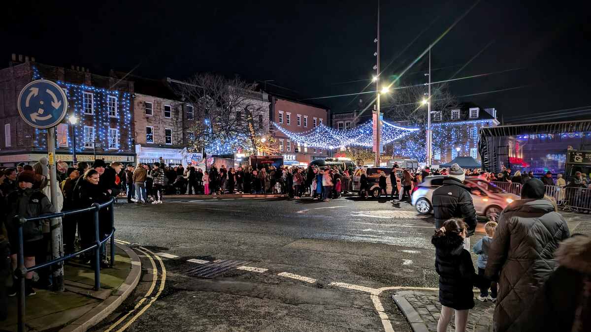 Photo of Morpeth marketplace after the Christmas light switch-on