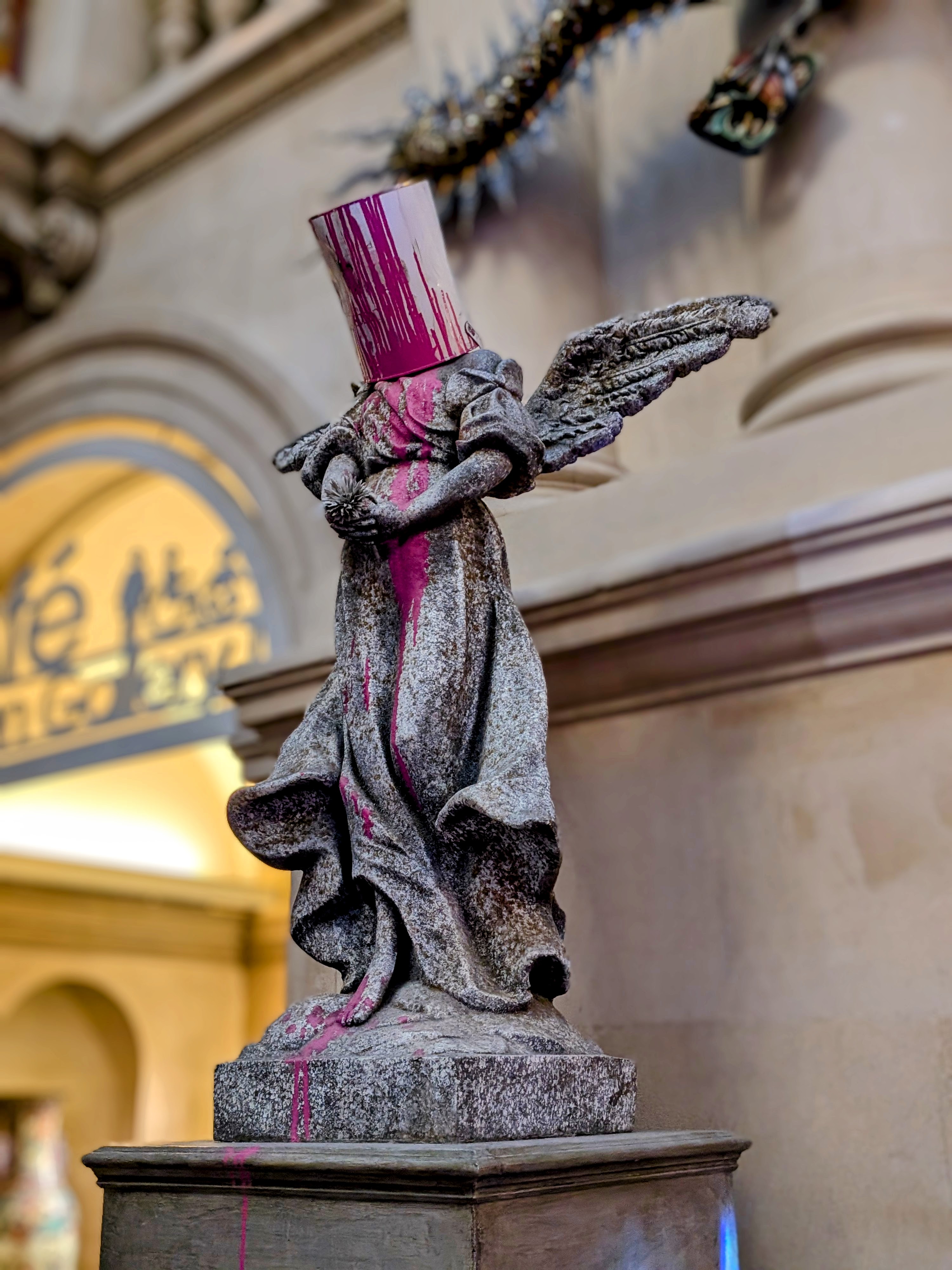 A Banksy at the Bristol Museum & Art Gallery (where the reception was held)