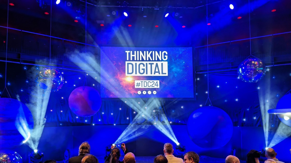 Photograph of the stage at Thinking Digital
