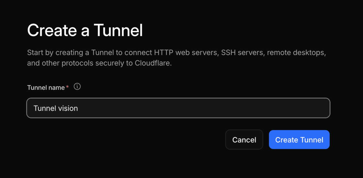 Creating a Cloudflare Tunnel