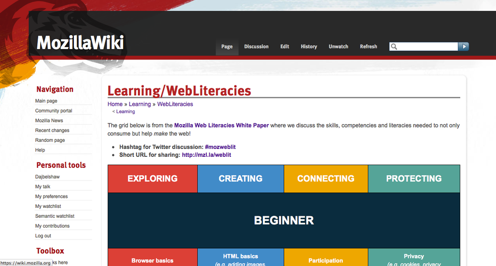 Mozilla Web Literacies v0.9 (#mozweblit)