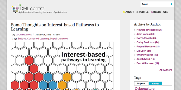Some Thoughts on Interest-based Pathways to Learning. [DMLcentral]