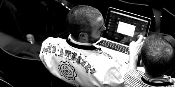 Doug in Web Literacy lab coat at MozFest
