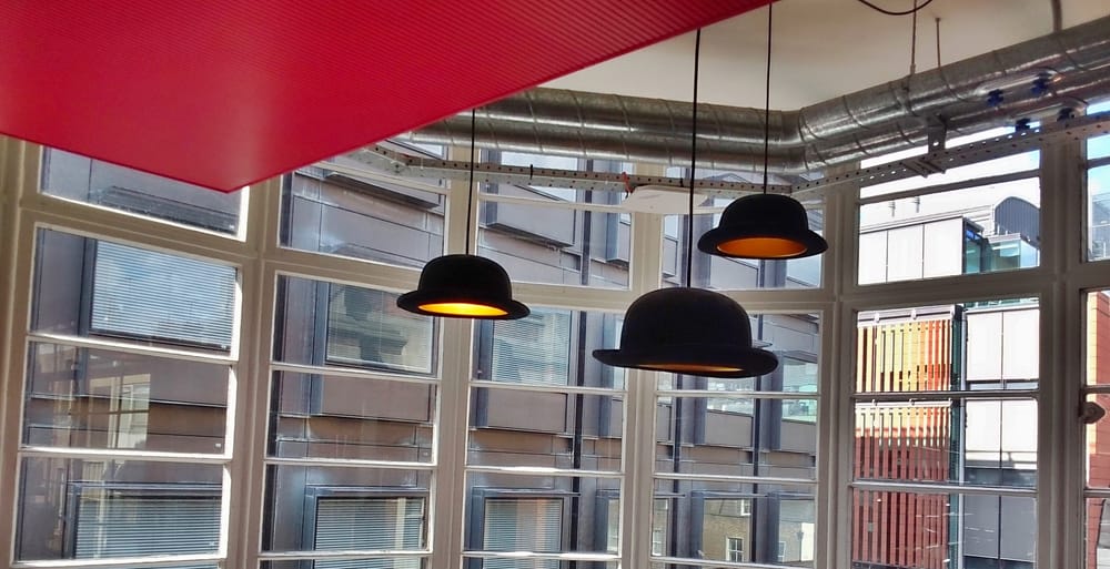 Bowler hats for lights at Wayra UK