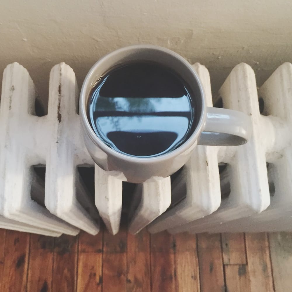 Coffee on a radiator