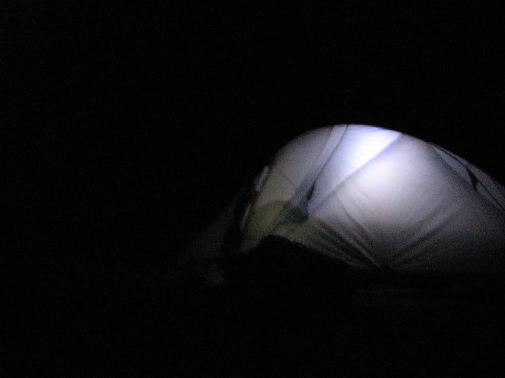 Tent at night