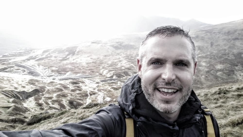 Doug at the top of Helvellyn