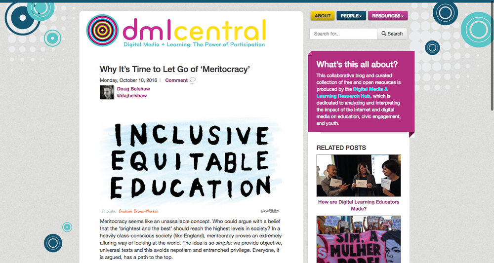 Why It’s Time to Let Go of ‘Meritocracy’ [DML Central]