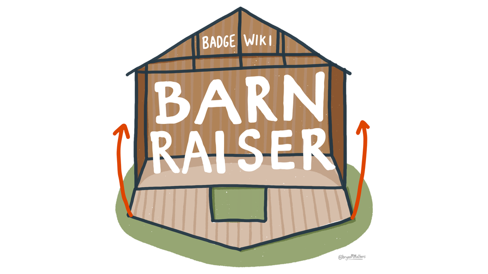 Badge Wiki barn raiser badge