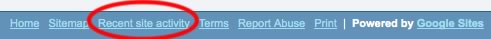 Google Sites - Recent Site Activity