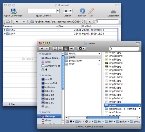 Upload preso to web server