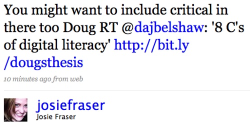 Josie - helpful tweet