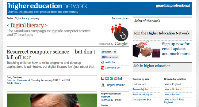 Guardian digital literacies article
