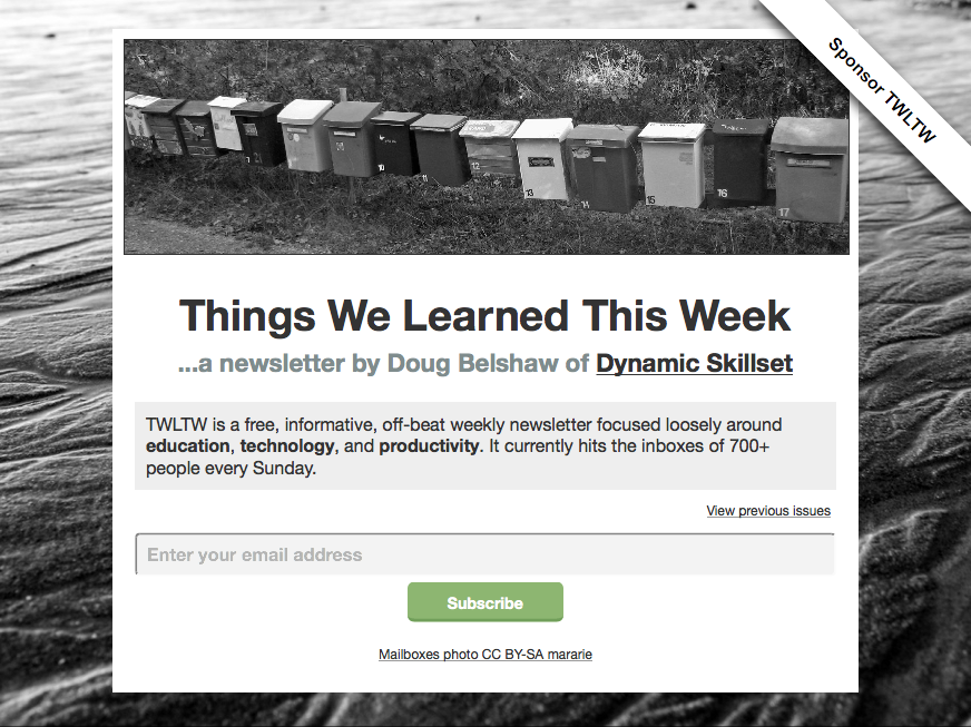 Things We Learned This Week newsletter