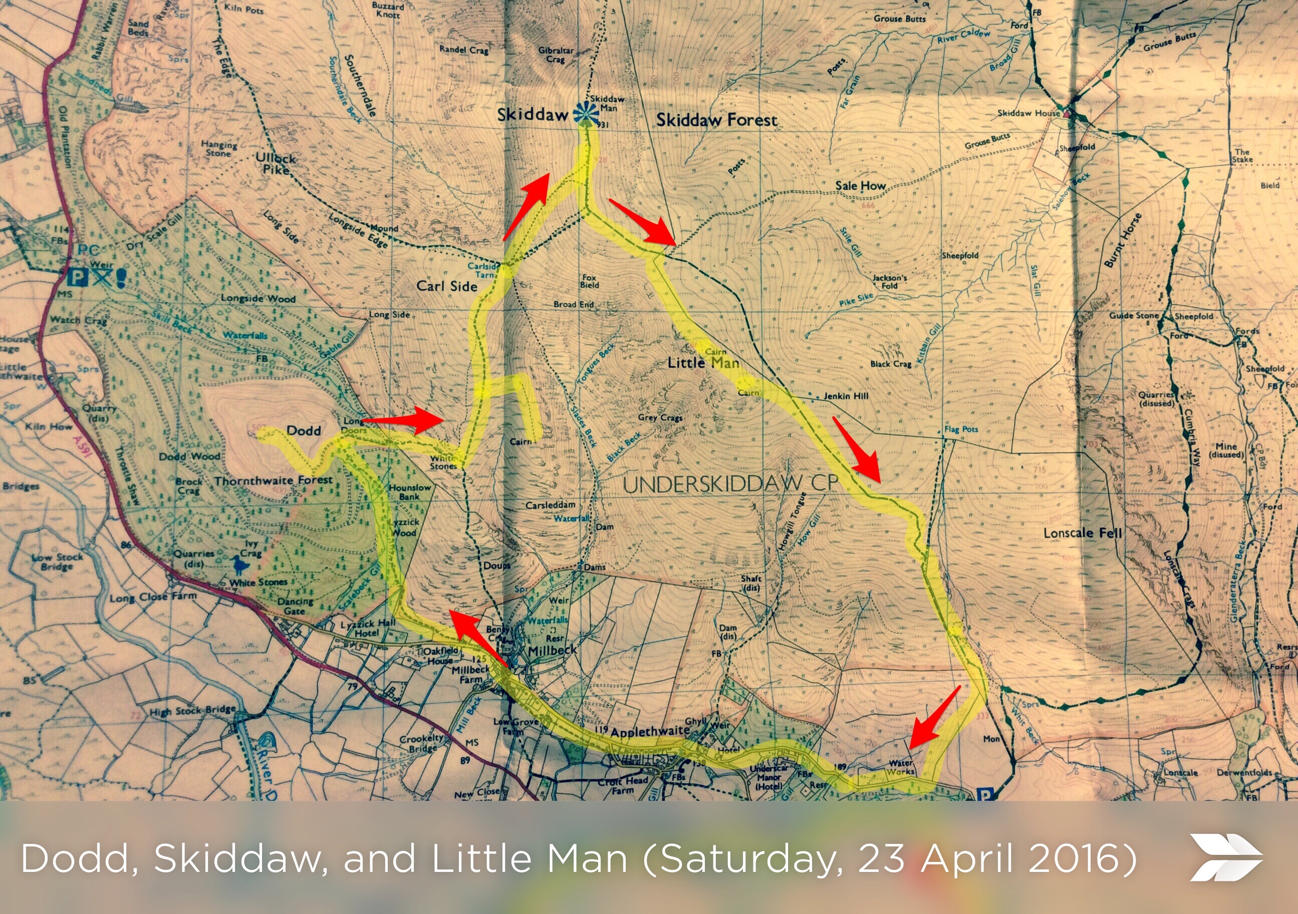 Dodd, Skiddaw, and Little Man (Saturday 23 April 2016)