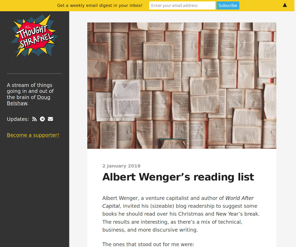 Thought Shrapnel Live! screenshot