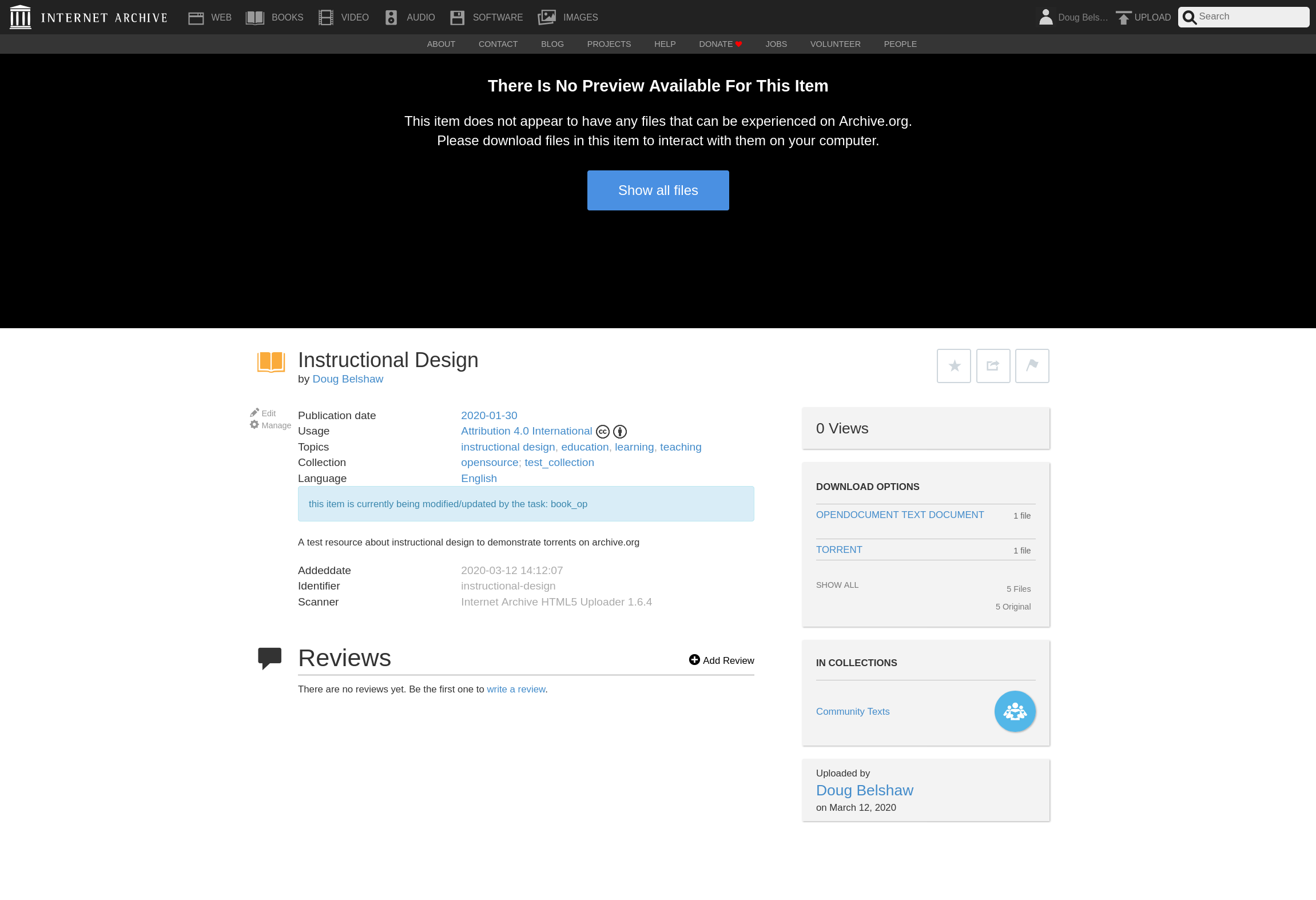 Internet Archive page