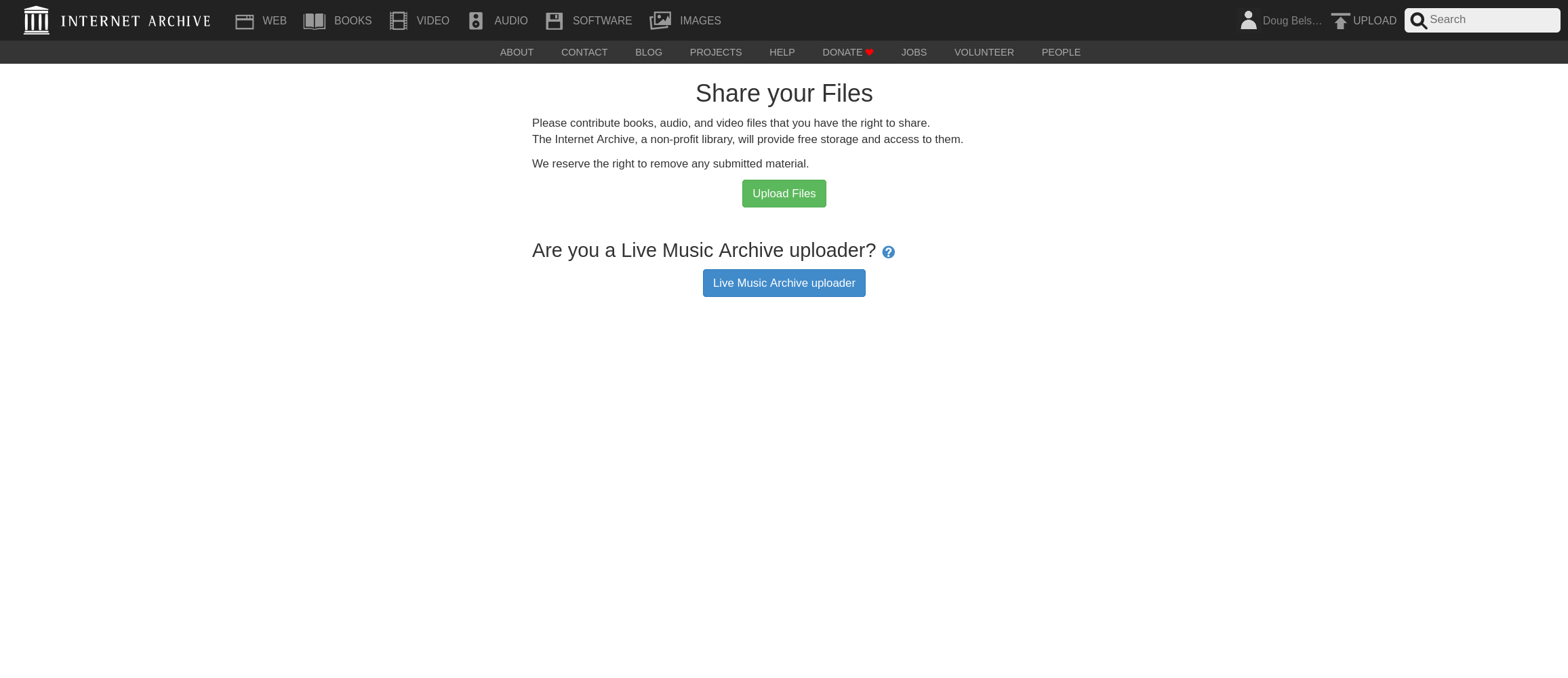 Uploading files to archive.org