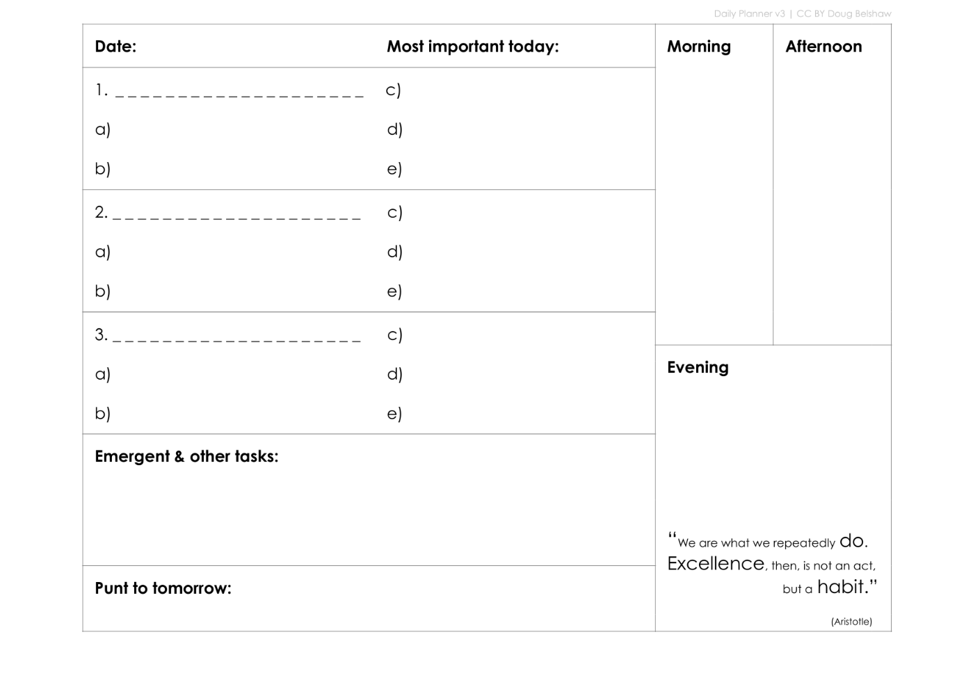 Doug's Daily Planner v3