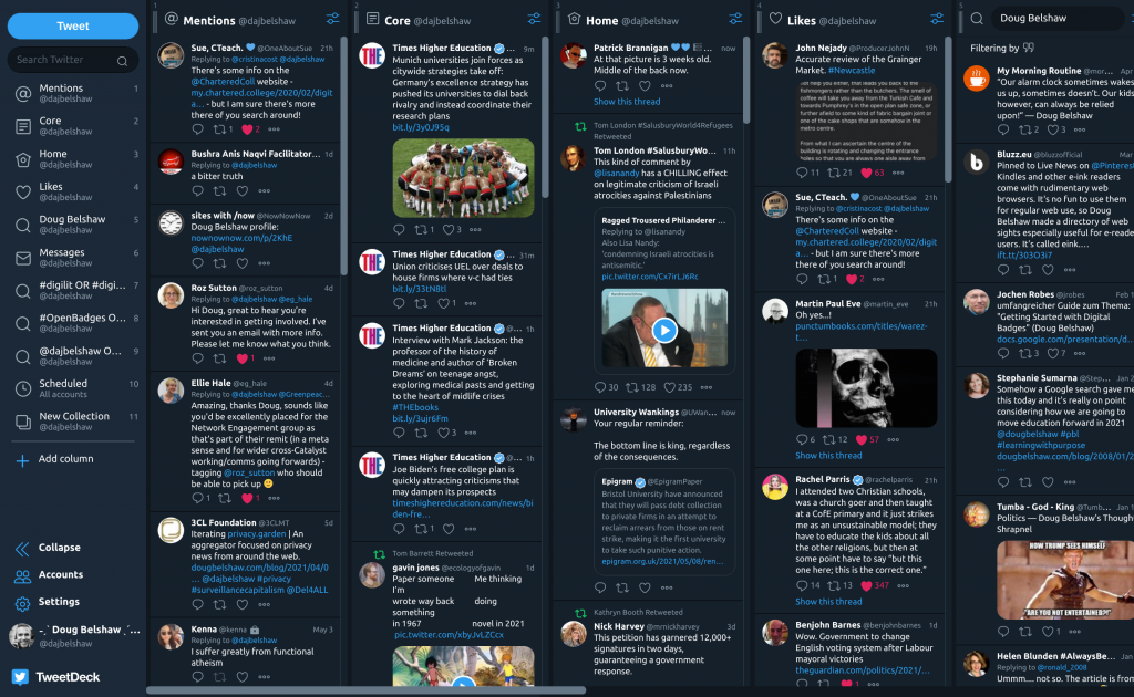 Screenshot of TweetDeck