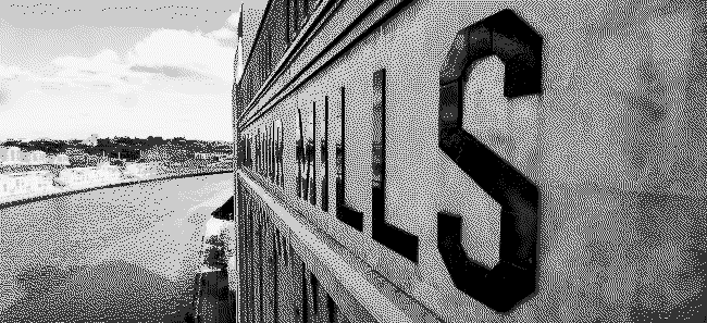 Dithered image of Baltic Flour Mills sign (Baltic Art Gallery, Newcastle)