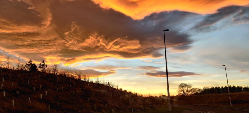 Amazing sunset and clouds over Morpeth on Tuesday evening