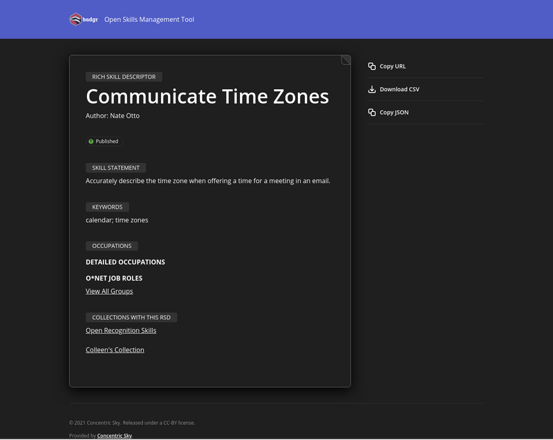 The 'Communicate Time Zones' skill