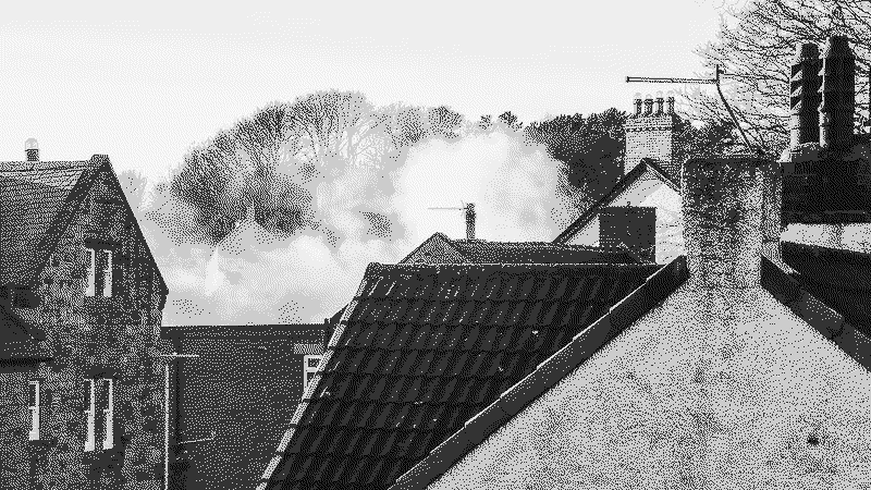 Mysterious smoke visible from our bedroom window. I never did figure out where it came from.