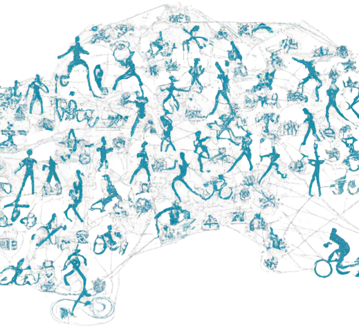 Image generated by DALL-E 2 of a fitness social network