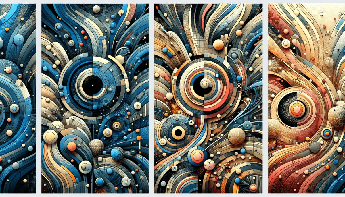 A DALL-E 3 created image representing the concept of a 'system of interest' within a broader 'situation of concern'. Each image employs abstract elements to symbolize the contrast between the specific, focused nature of a system of interest and the encompassing, general nature of the situation of concern. The designs use contrasting colors, shapes, and patterns to visually differentiate between the detailed, concentrated system of interest and the larger, more diffuse field of the situation of concern.