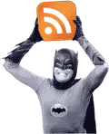 Batman holding an RSS icon