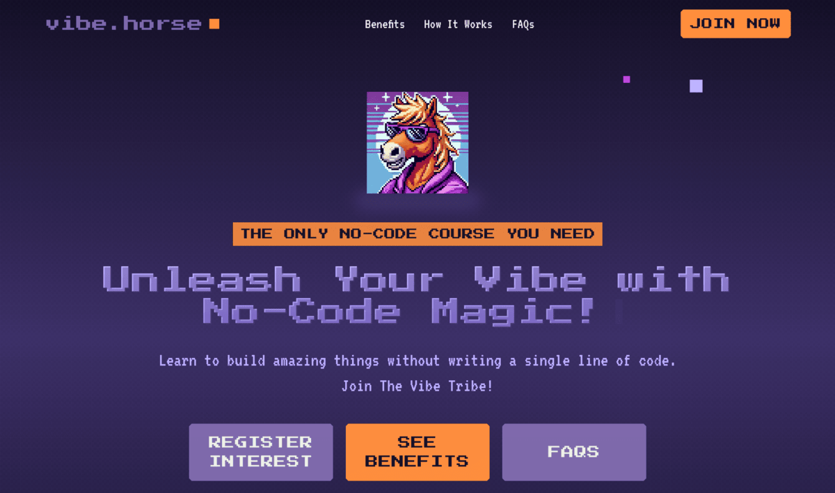 Screenshot of vibe.horse