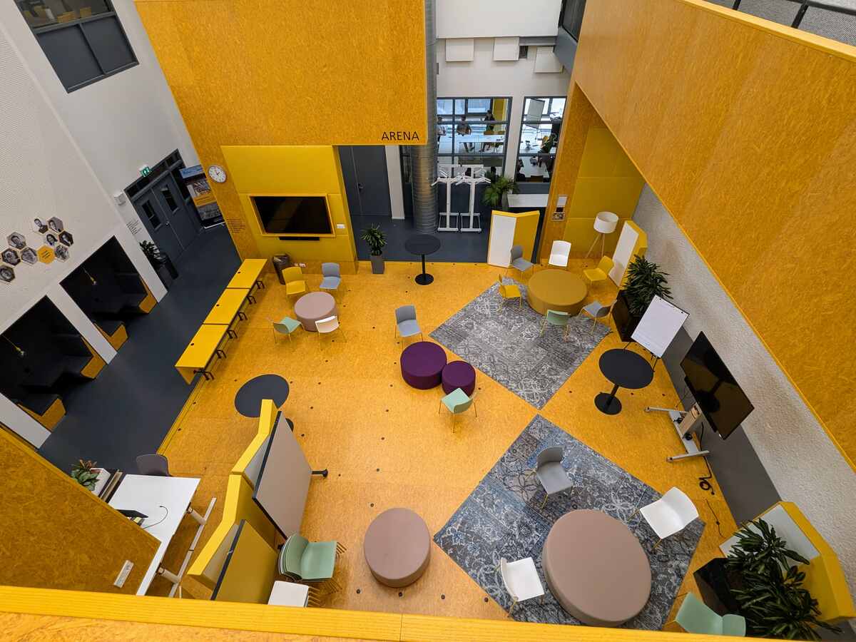 One of two spaces in the Teaching Hub at TU Delft, which we used for the DCC Summit