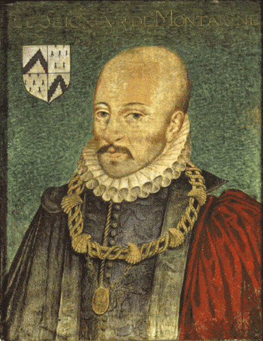 A gif of Montaigne winking